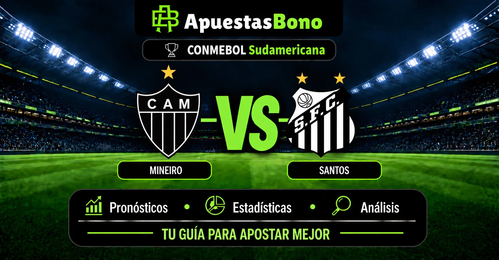 Predicción y análisis de Atlético Mineiro contra Santos –Copa Sudamericana 2026– 16 de septiembre (19:00 hora local)